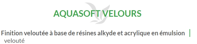 AQUASOFT VELOURS (1L-2,5L-15L) en stock